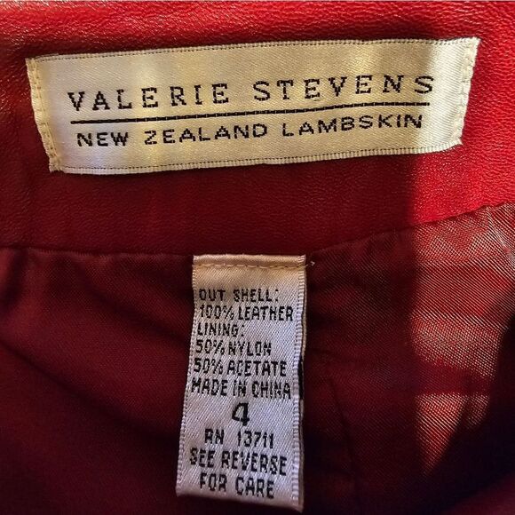 Valerie Stevens New Zealand Lambskin skirt Women's 4 red Pre-owned - Picture 3 of 4